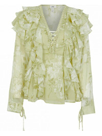 BLUZA CU IMPRIMEU FLORAL VERDE