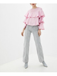 BLUZA DIN SATIN CU VOLANE