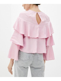 BLUZA DIN SATIN CU VOLANE