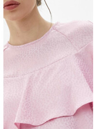 BLUZA DIN SATIN CU VOLANE