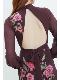 ROCHIE MIDI CU BRODERIE FLORALA