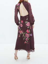 ROCHIE MIDI CU BRODERIE FLORALA