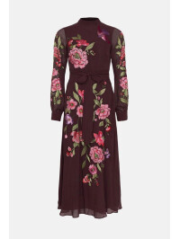 ROCHIE MIDI CU BRODERIE FLORALA