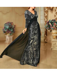 ROCHIE LUNGA CU PAIETE SI PLASA