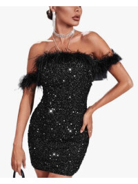 ROCHIE CU DETALIU PUF SI PAIETE