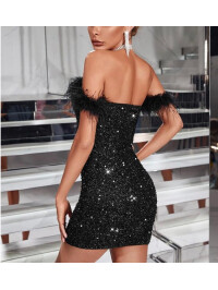 ROCHIE CU DETALIU PUF SI PAIETE