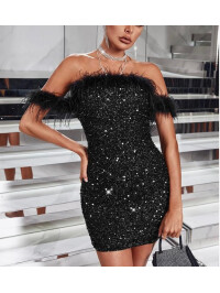 ROCHIE CU DETALIU PUF SI PAIETE