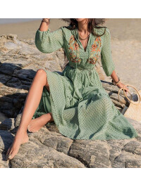 ROCHIE MAXI CU MÂNECĂ