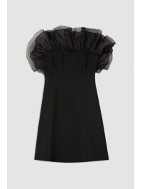 ROCHIE MINI CU DETALIU CU VOLAN DIN ORGANZA CU BANDAJ-M