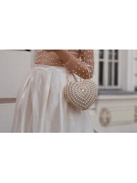CLUTCH CU PERLE SI PIETRE-Auriu