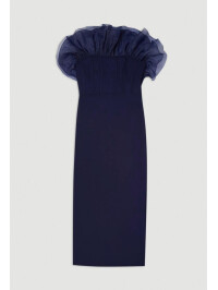 ROCHIE MIDAXI CU VOLANE DIN ORGANZA CU BANDAJ