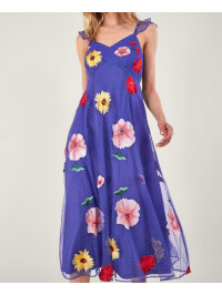 ROCHIE MIDI CU MOTIVE FLORALE-XL