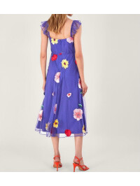 ROCHIE MIDI CU MOTIVE FLORALE-XL