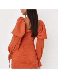 ROCHIE MINI CU MÂNECI BUFANTE DIN ȘIFON