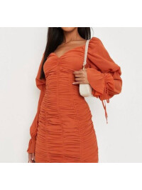 ROCHIE MINI CU MÂNECI BUFANTE DIN ȘIFON